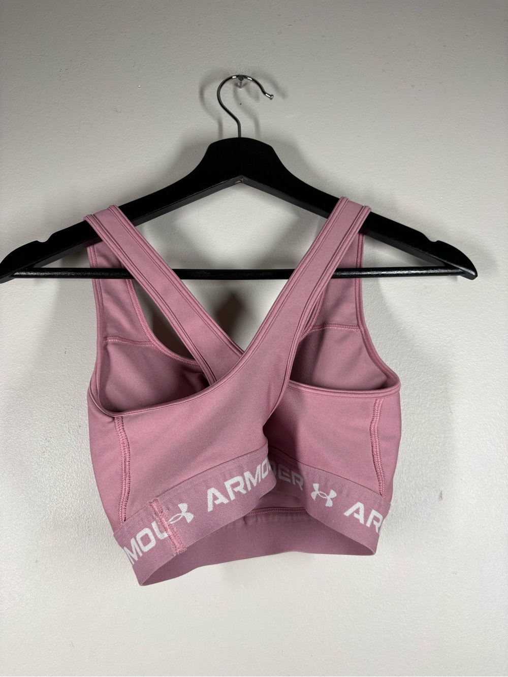 Under Armour Sports Bra LOT Womens Medium Black & Pink Compression Crossback - Picture 8 of 12